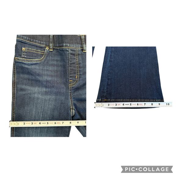 Spanx Flare Leg Jeans Denim Pull On Midnight #20327Q Small Petite 32” Inseam NEW - Picture 9 of 10